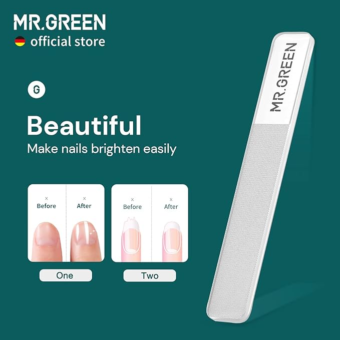 MR.GREEN Nail Clippers Anti Splash Fingernail Cutter Stainless Steel Manicure Tools Nail Scissors Detachable Design Nail Trimmer (L+Nano Glass File)