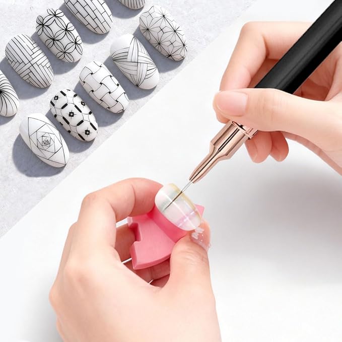 25Pcs Nail Art Brushes, Nail Brush Set,Nail Art Design Tools, 15Pcs Nail Brushes,5Pcs Nail Dotting Tool and Sculpture Pen, 5Pcs Liner Brush M012