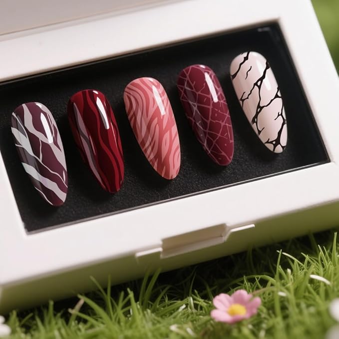 UNICRAFTALE 3Pcs Nail Stamp Plates Set Marble Striped Nail Art Stamping Template Texture Stamping Plate Image Nail Stencils Nail Art Plates with Nail Scraper for Women DIY Print Manicure Salon Design