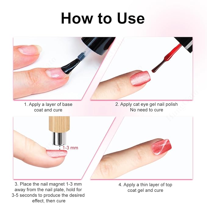 Cat Eye Magnet for Nails, Multifunctional Double-head Nail Polish Magnet Pen, Magnetic Cat Eye Gel Polish Nail Design Tool, for Home DIY, Salon