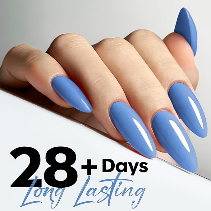 modelones Azure Blue Gel Nail Polish Blue Gel Polish Soak off LED Pastel Solid Nail Gel Polish Nail Art Manicure 15 ML