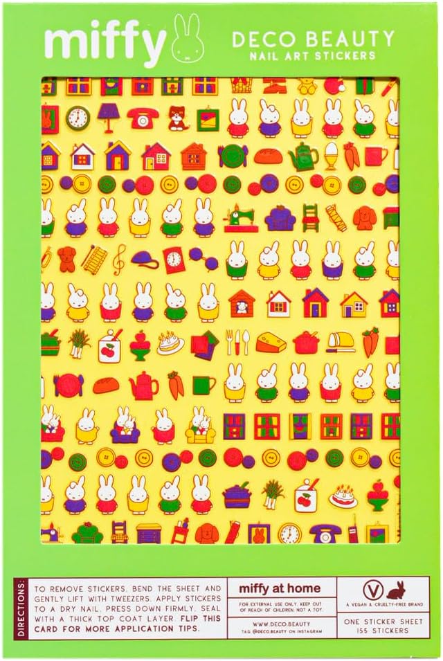 Deco Beauty Miffy at Home -Super Thin & Easy-to-Apply Nail Art with The Cutest Designs-Durable & Long-Lasting Nail Art Stickers and Decals for Women, for DIY at-Home Manicures & Salon-Quality Nails