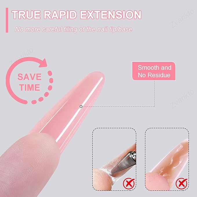 Sandwich Nails Dual Forms 180Pcs Oval Shape, Dual Nail Extension Forms with 15 Sizes, Reusable Plastic Nail Mold for Builder Gel & Poly Gel, No Paper Forms Needed, Salon & Home DIY Nail Art