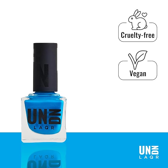 UNDN Vegan Nail Polish - Acid Washed - Jelly Bright Blue Nail Polish for Women and Men - Long Lasting, Durable Finish - Cruelty Free - 0.5 oz