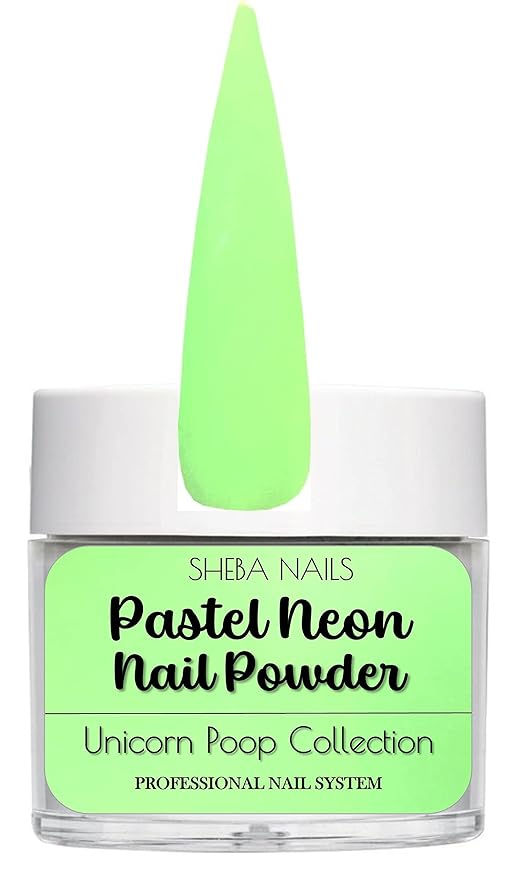SHEBA NAILS Pastel Neon Unicorn Poop Collection Color Dipcrylic Variety Kit - 6 colors - 1/4oz each Dipping Nail Powder 6 Colors Professional Acrylic Powder for Nails Extension DIY Nail Manicure
