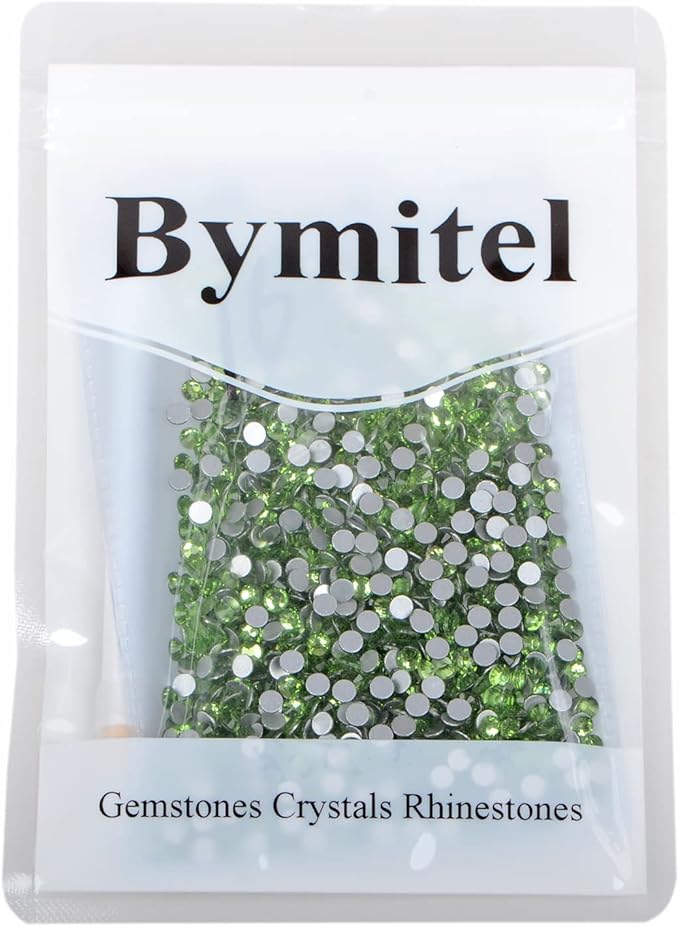 1440PCS Art Nail Rhinestones Non Hotfix Glue Fix Round Crystals Glass Flatback for DIY Jewelry Making with one Picking Pen (ss16 1440pcs, Peridot)