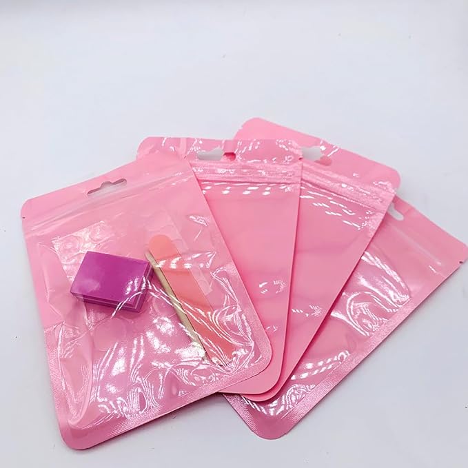 50 Set Press On Nail Tool Prep Kit for Nail Salon Business, Disposable Manicure Kit with Nail File, Mini Nail Buffer, Adhesive Nail Tabs, Wood Stick, Packaging Bag