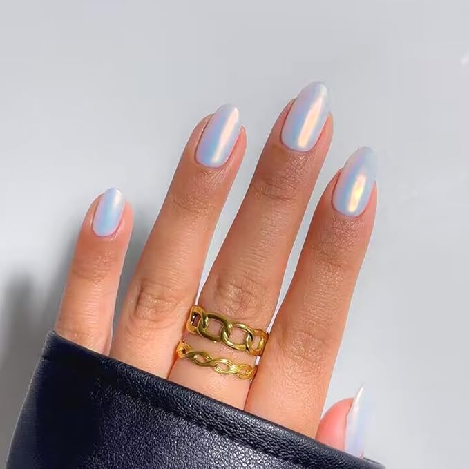 Pretty Diva 0.3g Mermaid Unicorn Chrome Nail Powder, Aurora Iridescent Chrome Powders for Nails, Mermaid Powder for Gel Nails Chrome Mica Powder Manicure Pigment (Opal, 0.3g)