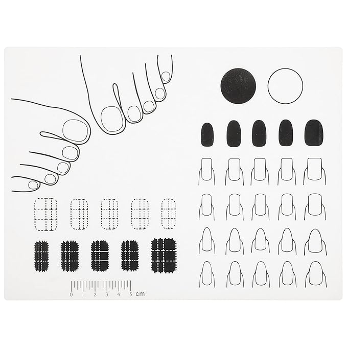 Silicone Nail Mat Acrylic Nail Training Mat Polish Practice Pad Stamping Plate Sticker Trainer Guide Table Cover Palette Tool for Polish Coloring