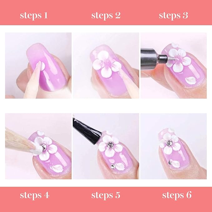 EBANKU 12 Colors Sculpture Painting Nail Gel Set, 3D Nail Carved Gel Sculpture Creative DIY Decoration Painting Glue with Tools, Silicone Pen, Cuticle Pusher and Carving Brush