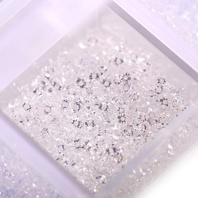 17280Pcs Micro Crystal Strass Glass Nail Art Rhinestones 1.1MM Mini Diamond Manicure DIY Accessories (white)