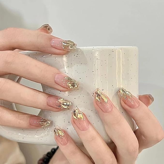 Champagne Nail Rhinestones Kit, 18 Types of 900 Special-Shaped Nail Diamonds + 3200 Flat-Bottomed Nail Rhinestones, 3D Nail Crystals DIY Crafts Gemstones for Nail