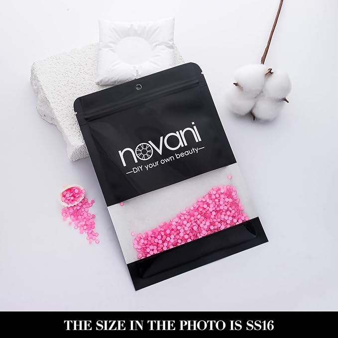 Novani 3000 Pieces Flatback Rhinestones Glass Round Gems Mocha Rose Crystals for Nail Art DIY Crafts Clothes Shoes,SS16,3.8-4.0mm