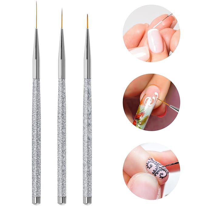 5 Pcs Dotting Pens with 3 Pcs Nail Art Liner Brushes, Nail Art Design Tools