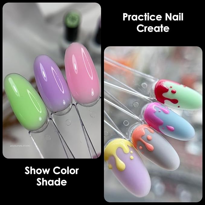 Medium Oval Nail Art Practice Tips, BORNBYME 100pcs Clear Nail Polish Swatch Sticks Tips Nail Sample Sticks for Gel Nail Polish Color Display