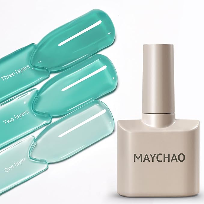 MAYCHAO 15ML Jelly Tropical Aqua Gel Nail Polish 1Pc Transparent Aqua Gel Polish Soak Off UV LED Translucent Nail Polish Nail Art Starter Manicure Salon DIY at Home, 0.5 OZ