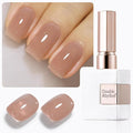 Double Rhythm Gel Polish 15ML Jelly Sheer Pastel Light Milky Color Pearl White Bottle 1 PC 0.5 OZ Full Size Nail Art Salon at Home (Jelly Cinnamon-D1492)