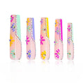 LOVFUL Press on Nails Wild Blooming | Handmade with Full Covered Crystals | Reusable Fake Nails | Square | H156-M, pink