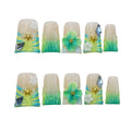 10pcs Handmade Press on Nails Medium Duck Curve Shape – 3D Floral Mushroom Jelly Shell Bow Cherry Chrome Bling Thick Reusable Fake Nails,Boho Y2K Aesthetic Accessories (neon green, L)