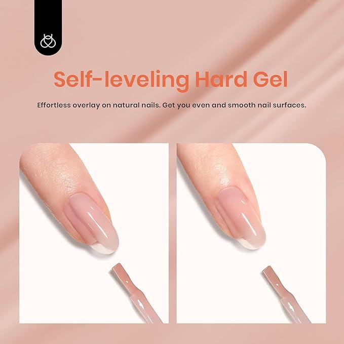Beetles Builder Gel-Caramel Nude 0.5 oz 8 in 1 Nail Strengthening Apex Building Extension for Beginner DIY Salon at Home,Nude Builder for Winter Nails,UV & LED Lamp Needed
