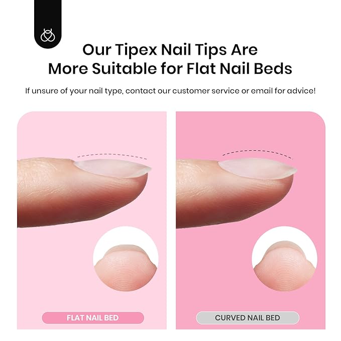 Beetles Tipex Instant Apex Nail Tips Kit, Almond Short, 224Pcs 16 Sizes, with Tipex UV Nail Glue Mini Nail Lamp,Pre-Building & Pre-Etched Thicker Acrylic Nails False Nail Extension