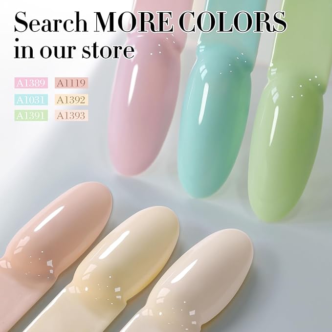 Double Rhythm Translucent Gel Polish Sheer Neutral Natural Light Milky Same Color Same Bottle 15ML Jelly UV Nail Polish Nail Art DIY at Home (Pale Blue-A1031)