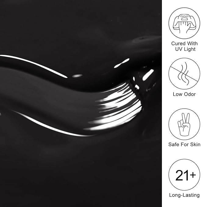 Imtiti 10ML Black Gel Polish Soak Off LED UV Nail Gel DIY at Home Salon Art Gift for Women 1PCS