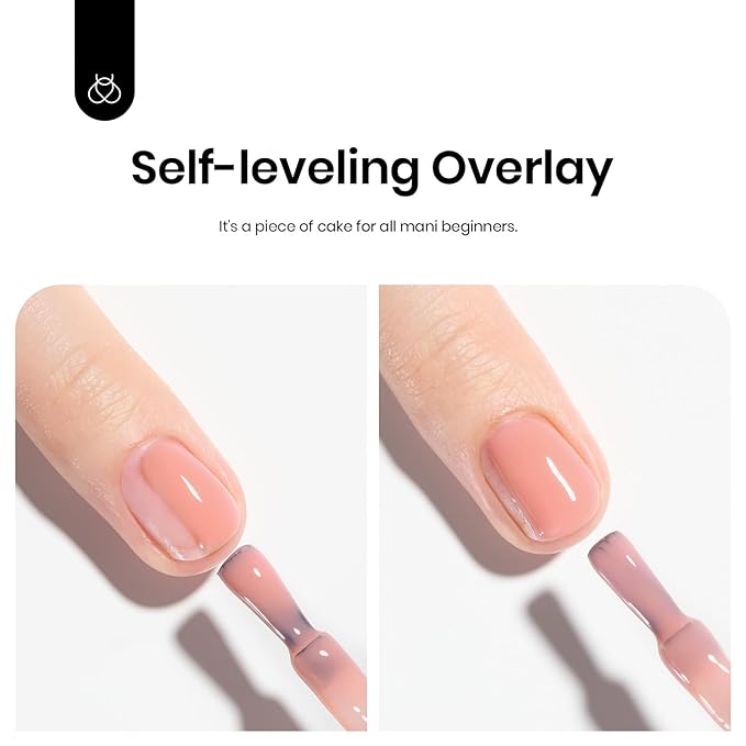 Beetles Nude Color Base Gel Nail Polish, 15ml Rubber Base 5 in 1 Neutral Brown Clear French Tip Color Gel Polish Nail Strengthener Soak Off U V LED Lamp Cure Manicure Design DIY at Home