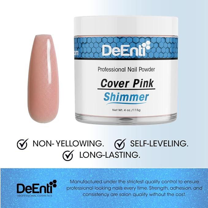 Acrylic Nail Shimmer Powder - 4oz Cover Pink|Professional Grade, Bubble-Free Acrylic Powder for Nails | Long-Lasting, Chip-Resistant Nail Acrylic Powder for Carving, Extensions & Fake Nails