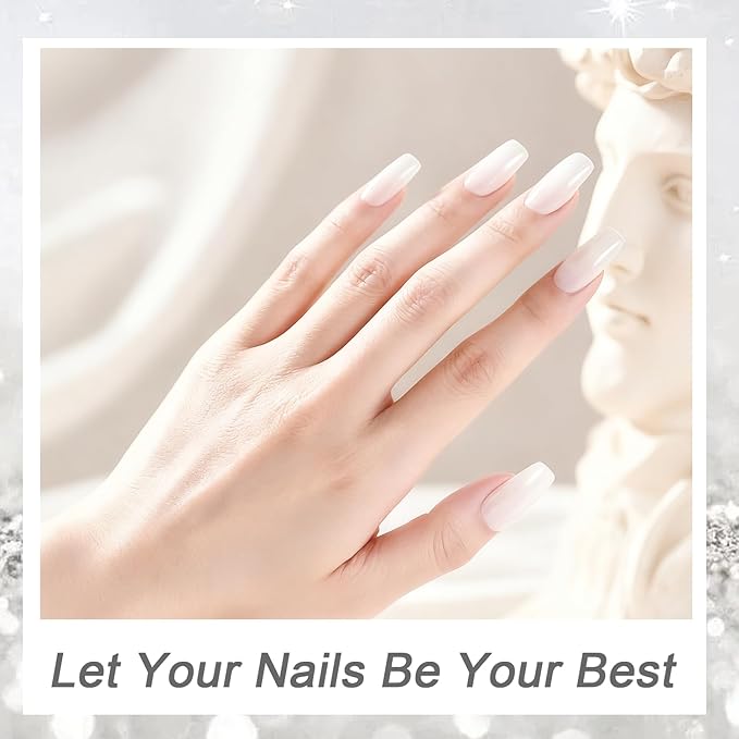 JODSONE 18ml Jelly White Gel Nail Polish Elegant White Large Capacity Crystal Gloss Nail Art DIY Home Nail Salon