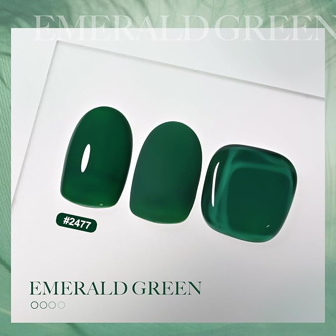 GAOY Green Gel Nail Polish, 16ml Soak Off Gel Polish, UV Light Cure for Nail Art DIY Manicure at Home, 2477 Emerald Green