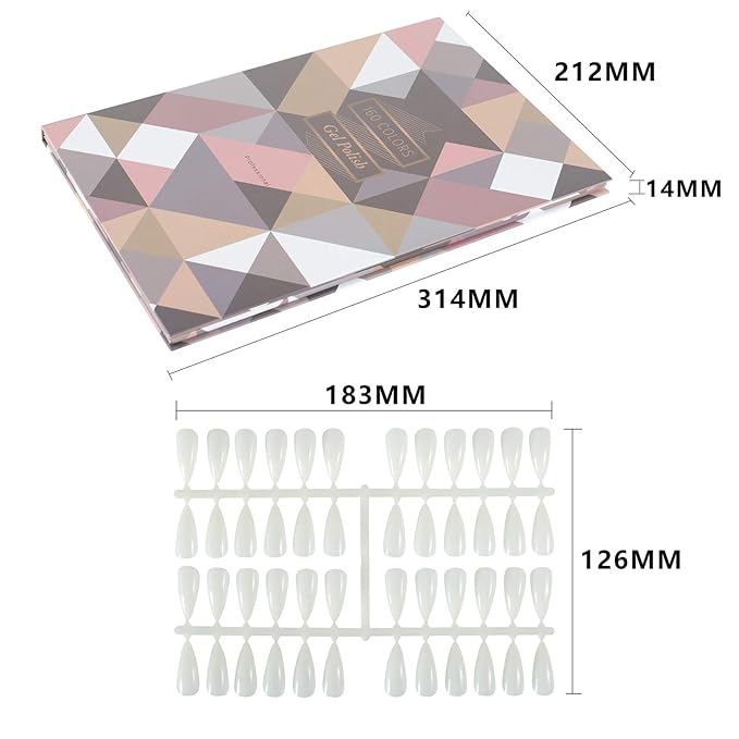 NMKL38 160 Nail Color Display Book Chart with 240 Nail Tips UV Gel Polish Color Card Board Salon Tools (A01)