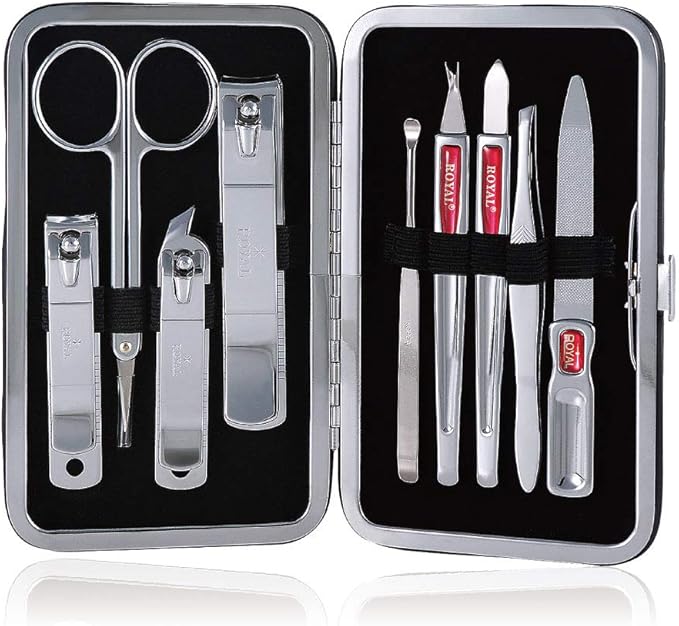 ROYAL Metal Nail Clipper Set Series (9 PCS Black)
