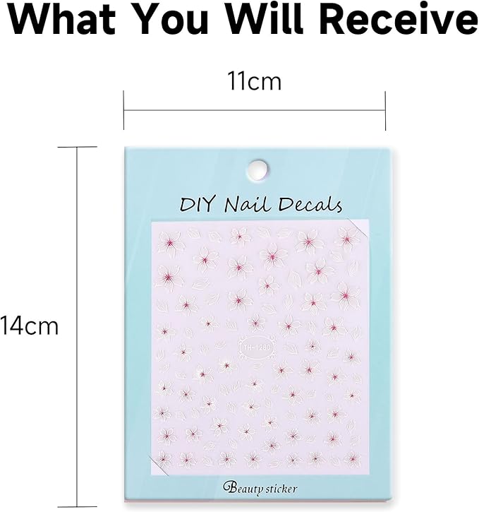 Flower Nail Stickers Decals Spring Summer Floral Nail Art Sticker Design Self-Adhesive Nail Decorations