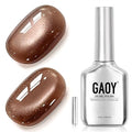 GAOY Brown Glassy Cat Eye Gel Nail Polish, 16ml Glitter Holographic Gel Polish with Magnet, Reflective Translucent UV Light Cure, 4306 Modern Brown