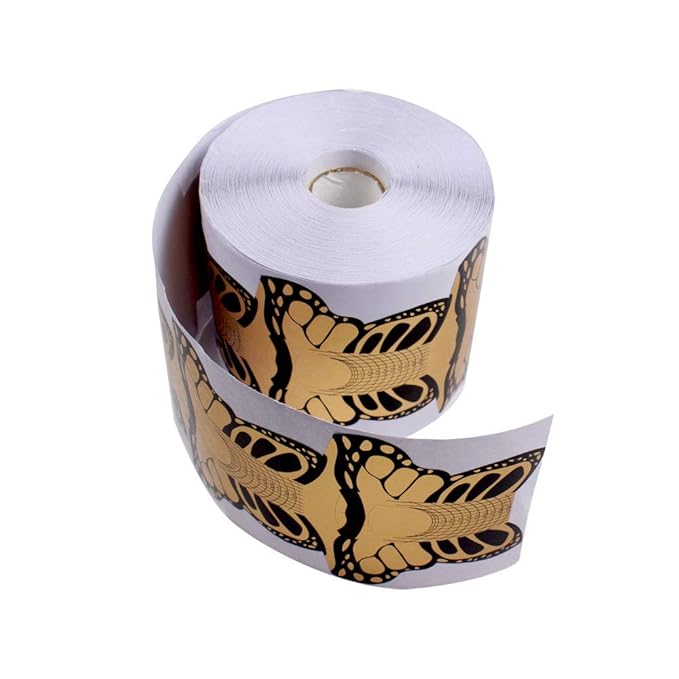 500pcs Pro Butterfly Square Tips Nail Form Forms for C Curve Acrylic UV Gel Nails Builder Nail Extension Nail Art Tool Guide Stickers Dispenser
