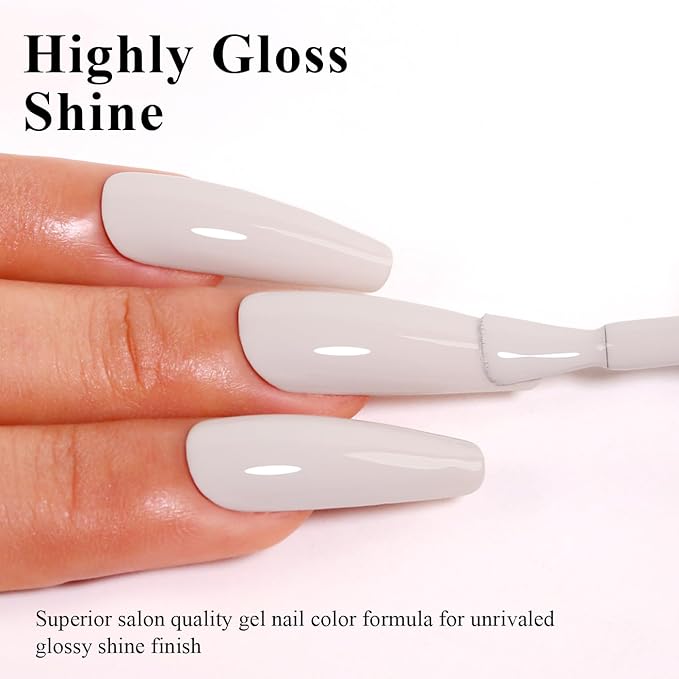 Imtiti Nude Gel Nail Polish, 0.5 Fl Oz Nude White Gel Polish Soak Off LED UV Nail Gel Polish Spring Summer DIY Nail Art Starter Manicure Salon