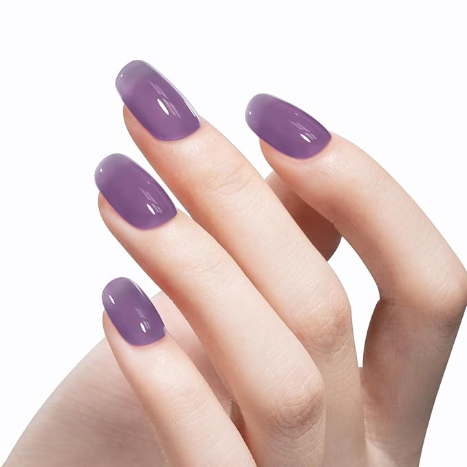 MAYCHAO 15ML Jelly Purple Gel Nail Polish 1Pc Crystal Purple Gel Polish Soak Off UV LED Translucent Nail Polish Nail Art Starter Manicure Salon DIY at Home, 0.5 OZ