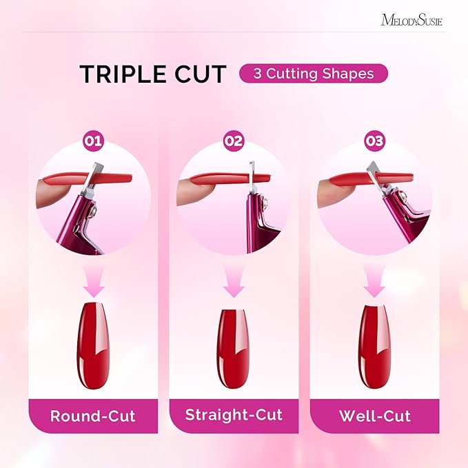 MelodySusie Acrylic Nail Clippers, Nail Clippers Cutters for Acrylic Nails Fake Nail Tips, Adjustable Stainless Nail Trimmer, Manicure Tool for Salon Home Nail Art, Plum