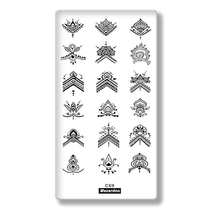 8Pcs Pendant Star Nail Plates Geometry Line Cattle Nail Stamp Template Image + Nail Art Stamp Plate Stamping Plates Holder Storage Bag Cases Stamp Organizer