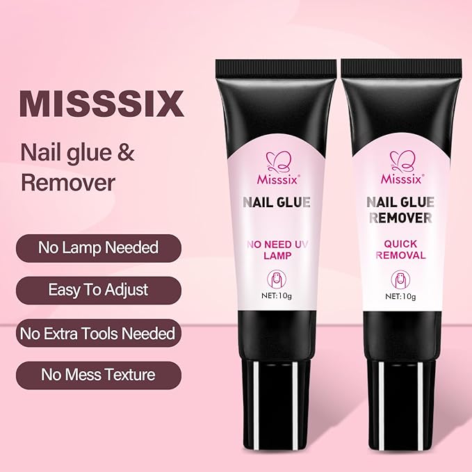 Misssix Medium Almond Gel Nail Tips, 216Pcs Pre Etched Clear Fake Nails, Full Cover Soft Acrylic False Nail Glue and Nail Glue Remover for Women 12 Sizes