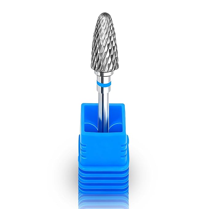 Fantexy 3/32" Carbide Nail Drill Bit - Remove Acrylic Hard Gels Quickly and Safely,Professional Cone Tungsten Drill Bits Set Nail File Acrylic for Manicure,Pedicure,Cuticle Cleaner (Medium - M)