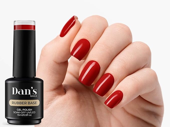Dan's Chilli Red Rubber Base Gel Coat Set | Soak off UV/LED Lamp For Professional Nail Technician