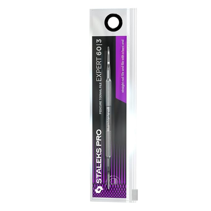 Staleks Pro Pedicure Toenail File EXPERT 60 Type 3 – Dual-Ended Ingrown Nail File – Stainless Steel
