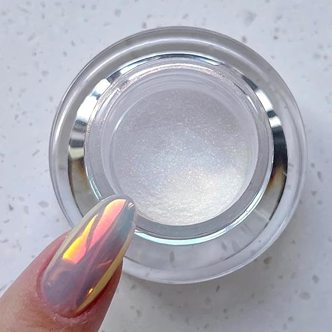 Pretty Diva Sunset Chrome Nail Powder, Memaid Unicorn Aurora Iridescent Chrome Nail Powder, Super Glossy Mirror Effect Metallic Nail Chrome Powder Manicure Pigments for Nail Art Glitter (Sunset)
