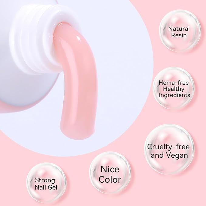 Makartt Poly Nail Gel Set - 4 Fall ColorsStrong Builder for Extension Overlay Strengthener 3D Diy, Multifunctional, Long-lasting for Nails French Manicures Home Salon White Pink Nude Brown