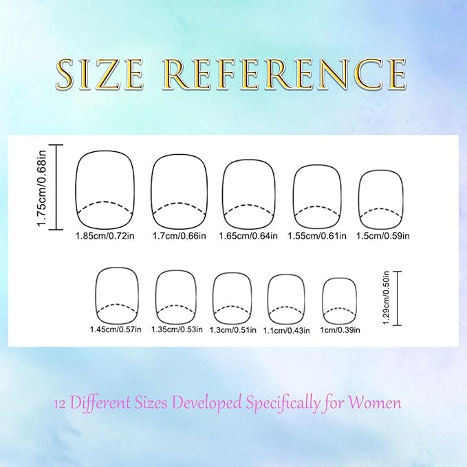 Colorful French Tip Press on Nails Short Square Cute Rainbow Fake Nails Press ons Glossy Full Cover Glue on Nails Natural Nude False Nails Acrylic Stick on Nails for Women Girls 24 Pcs