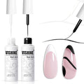 Vishine Gel Polish Nail Art Gel Liner Set- 2 Classic White Black Colors Gel Art Paint for Swirl Nails Euphoria Nail Built Thin Nail Art Brush in Gel Pens Soak off Nail Art Gel Polish Kit