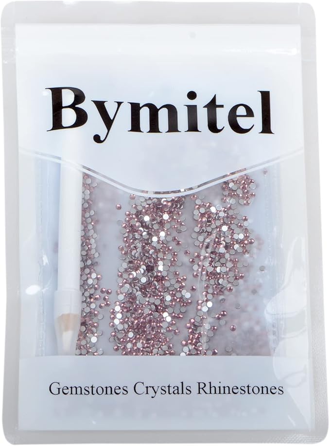 2880PCS Art Nail Rhinestones Non Hotfix Glue Fix Round Crystals Glass Flatback for DIY Jewelry Making with one Picking Pen (ss6 2880pcs, Lt. Amethyst)
