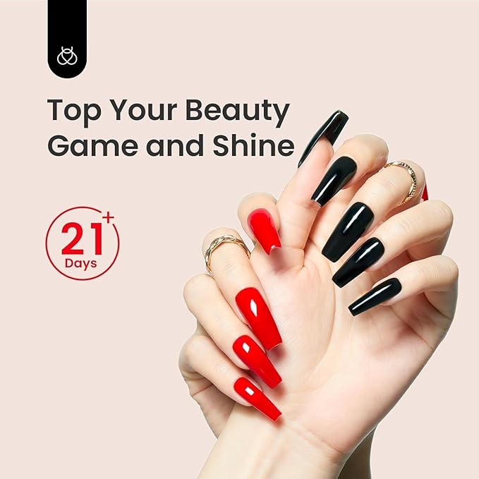 beetles Gel Polish 2Pcs 15ml No Wipe Top Coat Gel Nail Polish High Gloss Shiny Long-Lasting Clear Gel Top Coat, Soak Off Nail Lamp, Spring Nails Home DIY Manicure and Nail Salon Gifts for Women